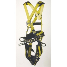 96096BFPT FULL BODY HARNESS TOWER WORKING TYPE. 6 D-RINGS. PADDED SEAT, PADDED WAIST WITH TONGUE BUCKLE LEGS. 