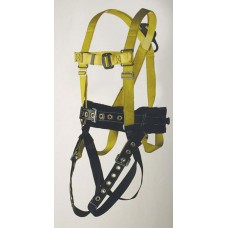 96505NTM FULL BODY HARNESS, MINERS TYPE. D-RING CENTER BACK AND LOWER LUMBAR FOR FALL RESTRAINT. INCLUDES BATTERY AND RESPIRATOR STRAPS