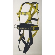 96305WS FULL BODY HARNESS, IRON-WORKER'S TYPE. D-RING CENTER BACK. BACK PAD AND TOOL BELT. PARACHUTE-BUCKLE CONNECTIONS