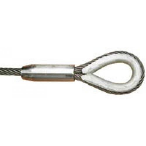 Eye-and-Eye 6 x 25 IWRC Mazzella Mechanical Splice Wire Rope Sling 1/4 Diameter 4 Eyes 6 Length 1300 lbs Vertical Load Capacity 
