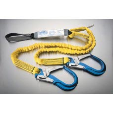 US-96516LYCA ULTRA-STRETCH SHOCK ABSORBING Y-LANYARD WITH LOOP SHOCK PACK ONE END AND LARGE 2.250" ALUMINUM REBAR HOOKS OTHER END